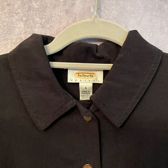 Talbots Black Button front Dress size 4 maxi work weekend peasant cottagecore - Picture 7 of 10